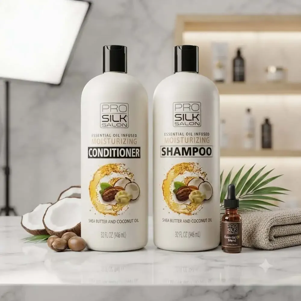 Pro Silk Salon Essential Oil Infused Moisturizing Shampoo and Conditioner Set -